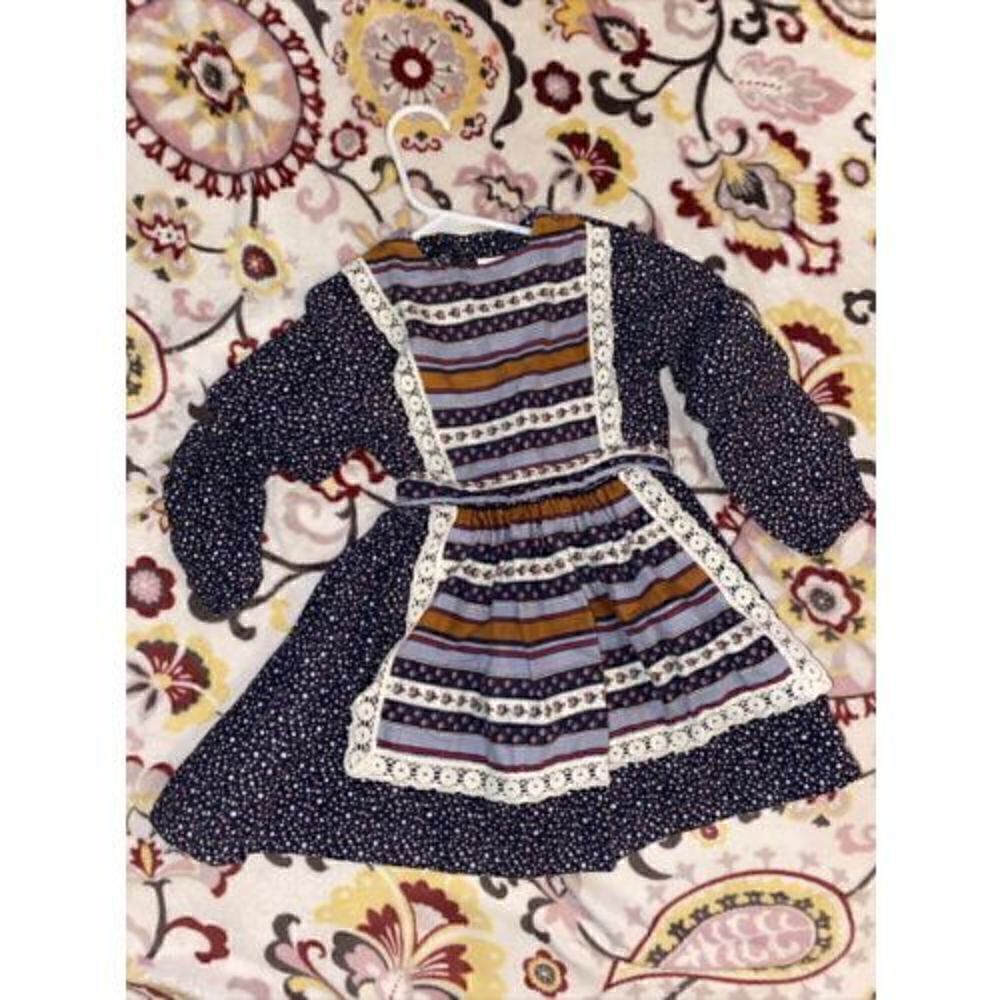 Vintage 1960’s Girls Ruth of Carolina size 6 Floral Priarie  Apron dress